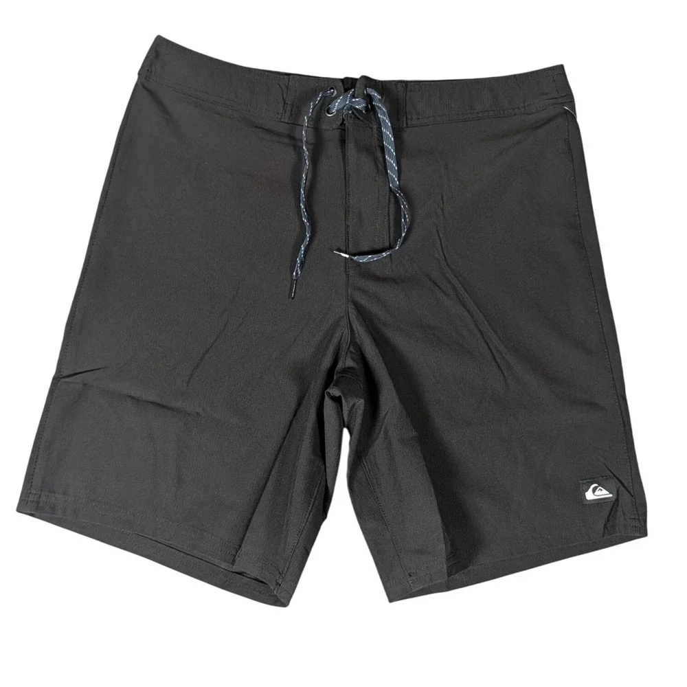 Quiksilver Mens Performance Board Shorts Black Solid Surf Trunks Size Small/32